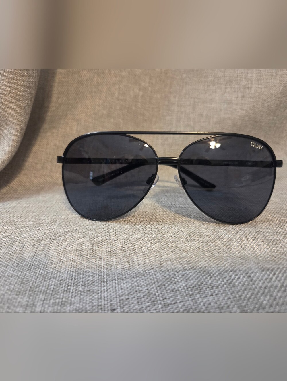 QUAY Sunglasses, Black Aviator - Vivienne